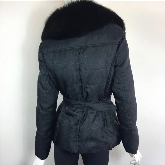 Black Fox Fur and Goose Down Puffy Jacket Laundry by Shelli Segal - Picture 2 of 12